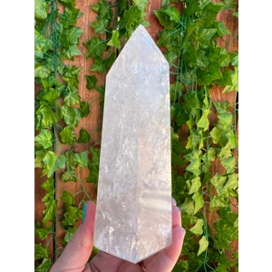 1.88 Lb. Clear Quartz Crystal Point. 6.4 Inch Clear Polished Quartz Crystal Point. You get this piec