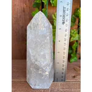 1.88 Lb. Clear Quartz Crystal Point. 6.4 Inch Clear Polished Quartz Crystal Point. You get this piec