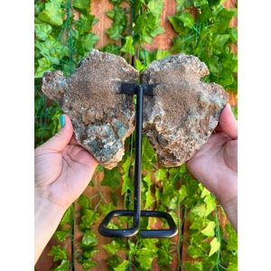 2.61 Lb Pink Amethyst Crystal Wings on Metal Stand. Large Pink Amethyst Slices. You get this piece!