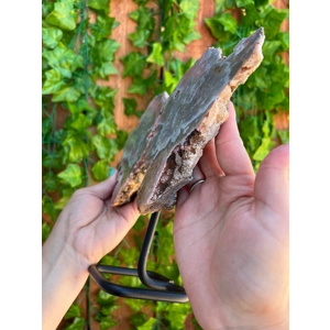 2.61 Lb Pink Amethyst Crystal Wings on Metal Stand. Large Pink Amethyst Slices. You get this piece!