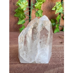 9.74 oz Clear Cathedral Quartz Crystal Points Cluster with Etching. You get this piece!