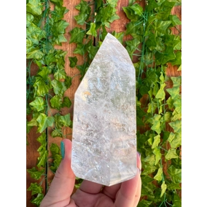 1.39 Lb. Clear Quartz Crystal Point. 4.6 Inches Tall Water Clear Quartz Point. You get this piece!