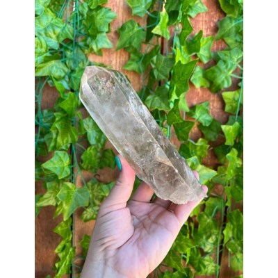 1.2 Lb Clear Quartz Crystal Point with Record Keepers. All Natural Clear Quartz Point from Brazil. Y
