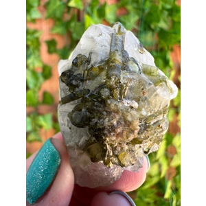 1.21 oz. Green Tourmaline Crystal Straws in Clear Quartz. You get this piece!