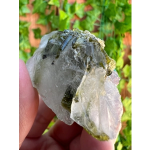 1.21 oz. Green Tourmaline Crystal Straws in Clear Quartz. You get this piece!