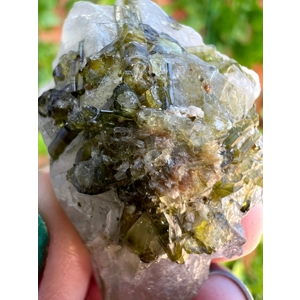 1.21 oz. Green Tourmaline Crystal Straws in Clear Quartz. You get this piece!