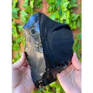2.64 Lb Large Black Obsidian Crystal. Natural Raw Obsidian.
