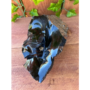 2.64 Lb Large Black Obsidian Crystal. Natural Raw Obsidian.