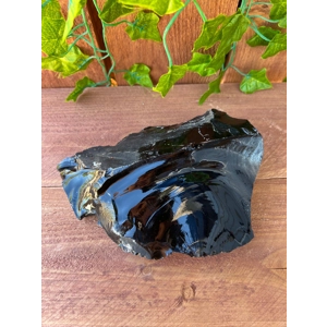 2.64 Lb Large Black Obsidian Crystal. Natural Raw Obsidian.