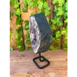 4.69 Lb Polished Amethyst Crystal Portal on Metal Stand. Amethyst Ring. Amethyst Slice. You get this