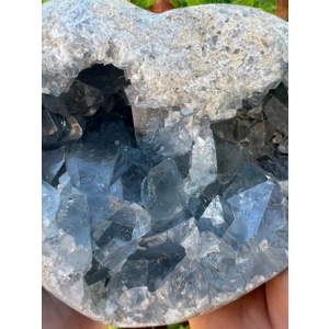 4.64 Lb Blue Celestite Heart Polished Geode Crystal Cluster. You get this piece!