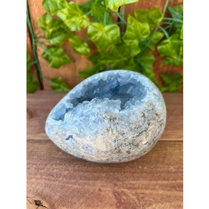 3.75. Large Blue Celestite Egg Geode. Polished Geode Crystal Cluster. You get this piece!