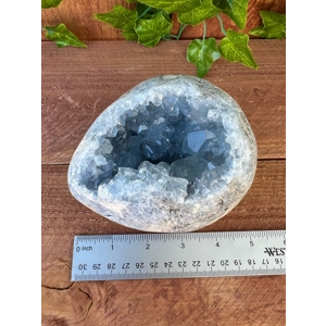 3.75. Large Blue Celestite Egg Geode. Polished Geode Crystal Cluster. You get this piece!