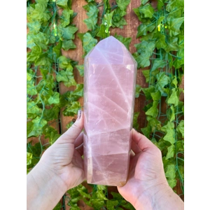 6.46 Lb. Large Rose Quartz Point. 8.8 Inch Tall Polished Rose Quartz Crystal Obelisk. Rose Quartz Ge