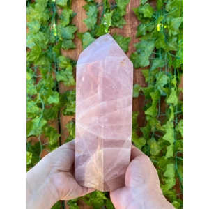 6.46 Lb. Large Rose Quartz Point. 8.8 Inch Tall Polished Rose Quartz Crystal Obelisk. Rose Quartz Ge