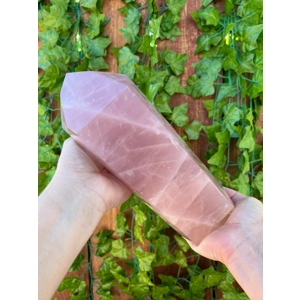 6.46 Lb. Large Rose Quartz Point. 8.8 Inch Tall Polished Rose Quartz Crystal Obelisk. Rose Quartz Ge