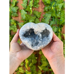 4.64 Lb Blue Celestite Heart Polished Geode Crystal Cluster. You get this piece!