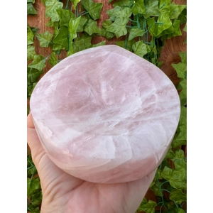 2.12 Lb Large Rose Quartz Dish 5.75 Inch. Polished Rose Quartz Charging Plate. You get this piece!