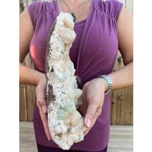 5.2 Lb. Green Apophyllite Crystal Cluster with Stilbite from India. You get this piece!
