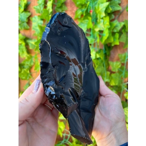 2.64 Lb Large Black Obsidian Crystal. Natural Raw Obsidian.