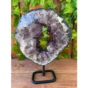4.69 Lb Polished Amethyst Crystal Portal on Metal Stand. Amethyst Ring. Amethyst Slice. You get this