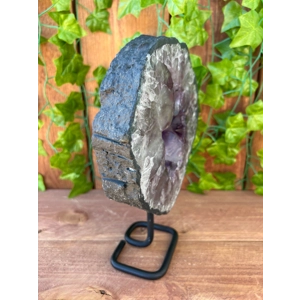 4.69 Lb Polished Amethyst Crystal Portal on Metal Stand. Amethyst Ring. Amethyst Slice. You get this