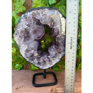 4.69 Lb Polished Amethyst Crystal Portal on Metal Stand. Amethyst Ring. Amethyst Slice. You get this