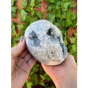 4.64 Lb Blue Celestite Heart Polished Geode Crystal Cluster. You get this piece!