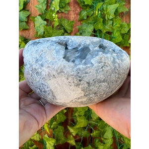4.64 Lb Blue Celestite Heart Polished Geode Crystal Cluster. You get this piece!