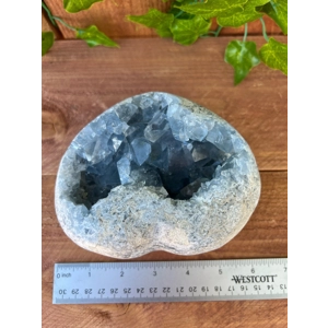 4.64 Lb Blue Celestite Heart Polished Geode Crystal Cluster. You get this piece!