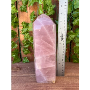 6.46 Lb. Large Rose Quartz Point. 8.8 Inch Tall Polished Rose Quartz Crystal Obelisk. Rose Quartz Ge