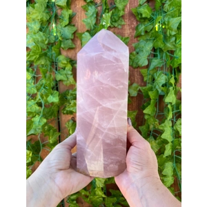 6.46 Lb. Large Rose Quartz Point. 8.8 Inch Tall Polished Rose Quartz Crystal Obelisk. Rose Quartz Ge