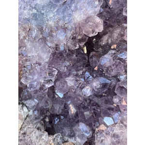 6.7 Lb. Amethyst Cluster Geode with Metal Display Stand with Calcite. 10.6 Inches Tall. You get this