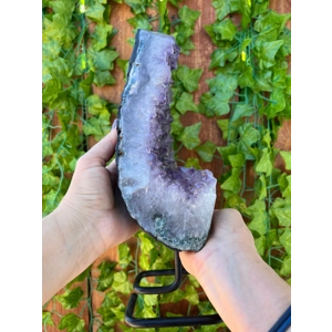 7.44 Lb Amethyst Crystal Cluster Geode Display on stand. 11.65 inches tall. You get this piece!