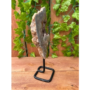 1.6 Lb Pink Amethyst Crystal on Metal Stand. Large Pink Amethyst Slice. You get this piece!