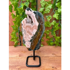 2.88 Lb Pink Amethyst Crystal on Metal Stand. Large Pink Amethyst Slice. You get this piece!