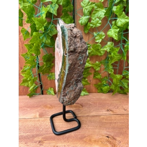 2.88 Lb Pink Amethyst Crystal on Metal Stand. Large Pink Amethyst Slice. You get this piece!