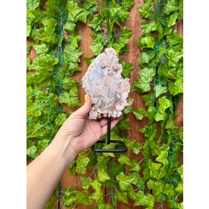 14.26 oz. Pink Amethyst Crystal on Metal Stand. Large Pink Amethyst Slice. You get this piece!