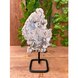 14.26 oz. Pink Amethyst Crystal on Metal Stand. Large Pink Amethyst Slice. You get this piece!