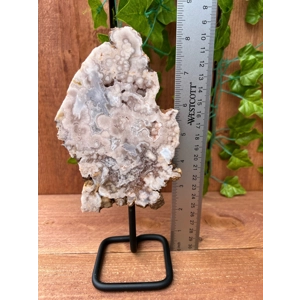 14.26 oz. Pink Amethyst Crystal on Metal Stand. Large Pink Amethyst Slice. You get this piece!