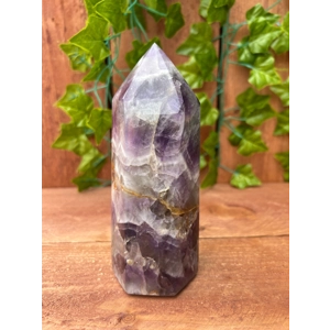 1.75 Lb. Amethyst Quartz Point with Clear Quartz and Smoky Quartz. Chevron Amethyst. You get this pi