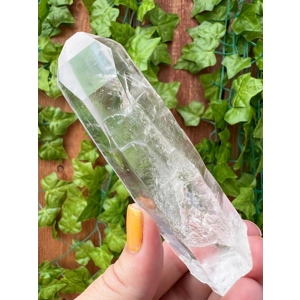 4.48 oz. Clear Quartz Point With Etching from Brazil. You get this piece!