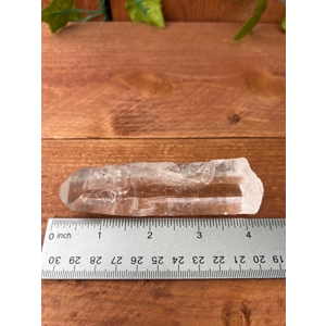 4.48 oz. Clear Quartz Point With Etching from Brazil. You get this piece!