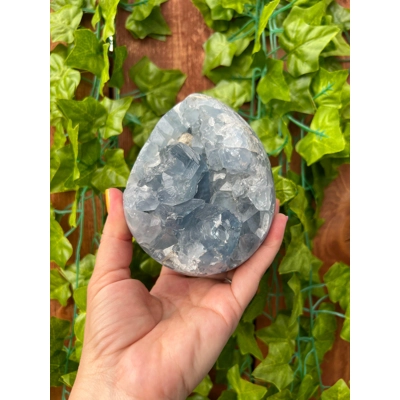 2.91 Lb Blue Celestite Egg. Polished Geode Crystal Cluster. You get this piece!