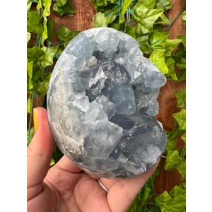 2.91 Lb Blue Celestite Egg. Polished Geode Crystal Cluster. You get this piece!