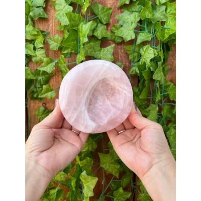 1.83 Lb Large Rose Quartz Dish 4.6 Inch Polished Rose Quartz Charging Plate. You get this piece!