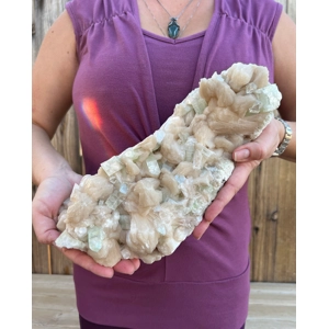5.2 Lb. Green Apophyllite Crystal Cluster with Stilbite from India. You get this piece!