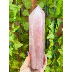 2.1 Lb Large Rose Quartz Obelisk. 7.8 Inch. Polished Rose Quartz Crystal Point. Rose Quartz Generato
