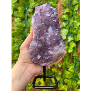 2.8 Lb. Purple Amethyst Crystal Cluster with Metal Display Stand. You get this piece!