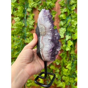 2.8 Lb. Purple Amethyst Crystal Cluster with Metal Display Stand. You get this piece!